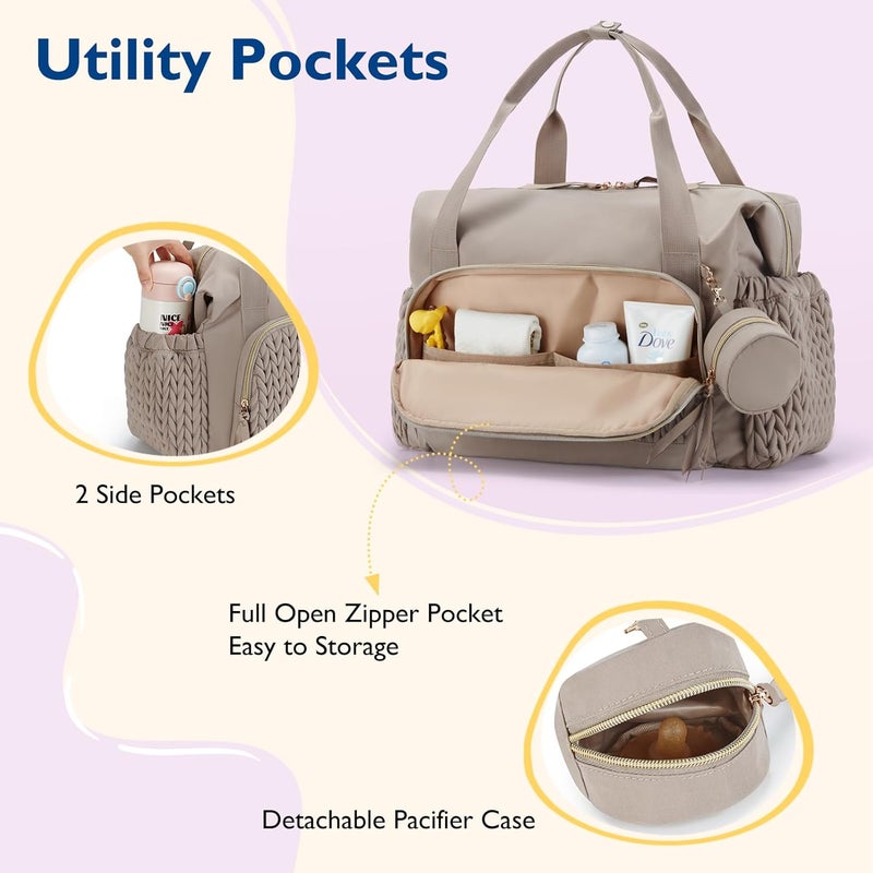 mommore Diaper Bag Tote, Large Capacity Travel Diaper bags, Hospital Bag for Labor Delivery, Baby Bag with Pacifier Case - Image 4